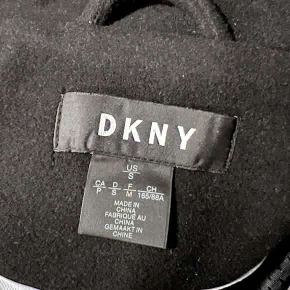 DKNY Stand-Collar Walker Coat Black Wool Single Breasted Small NWT - Picture 5 of 10